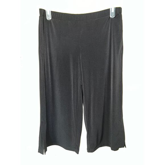 Susan Graver Black Cropped Pants with Side Slits - Picture 3 of 11